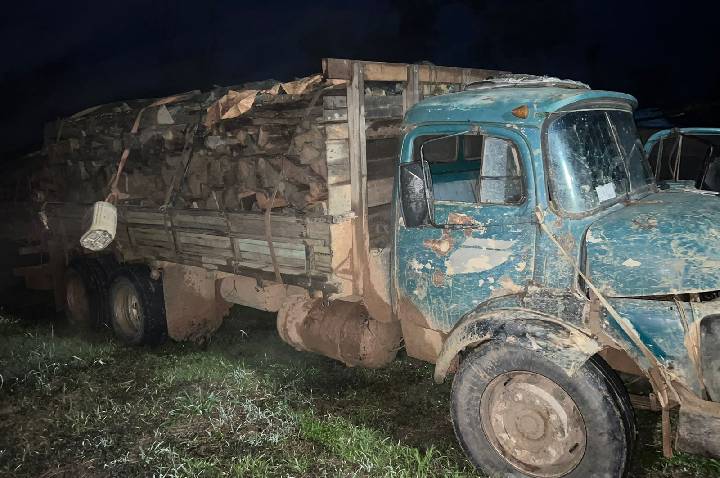 Ação conjunta entre BPA e SEDAM apreende madeira ilegal e veículos durante fiscalização em Cujubim