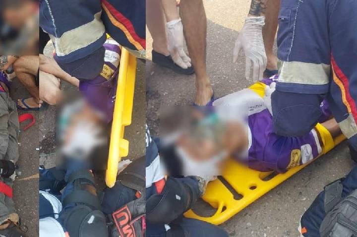 Colisão entre carro e moto deixa motoboy em estado gravíssimo no centro de Porto Velho