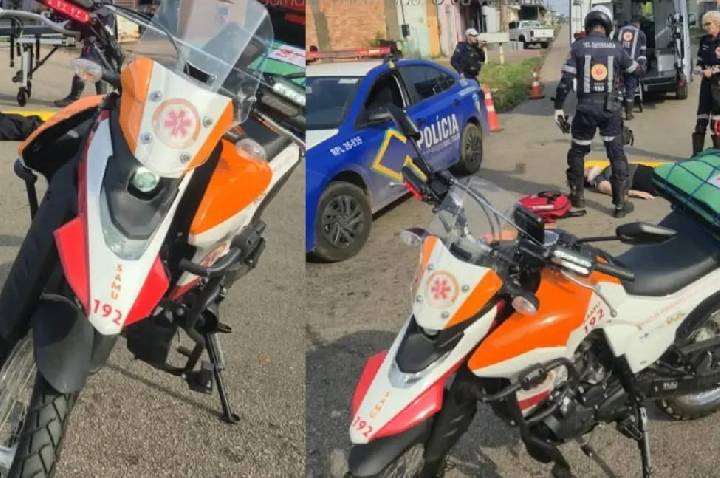 Colisão entre motocicleta e bicicleta elétrica deixa grávida ferida na zona Sul de Porto Velho