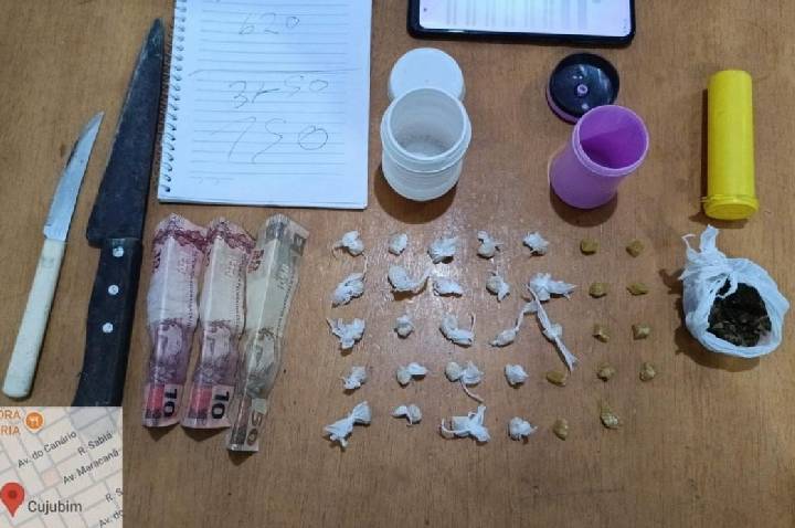 CUJUBIM – FORÇA TÁTICA DO 7º BPM DESARTICULA PONTO DE TRÁFICO E PRENDE SUSPEITO