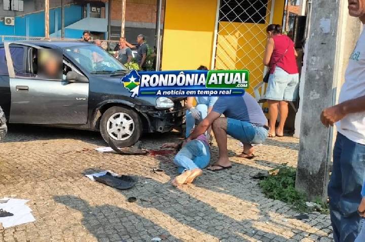Grave acidente de trânsito deixa idoso morto e filha ferida em cruzamento movimentado de RO