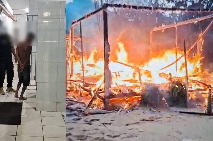 Homem é preso pela Polícia Militar depois de atear fogo em casa de mãe e ameaçá-la de morte na zona rural