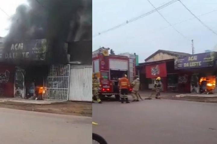 Incêndio destrói loja de açaí na Zona Leste de Porto Velho