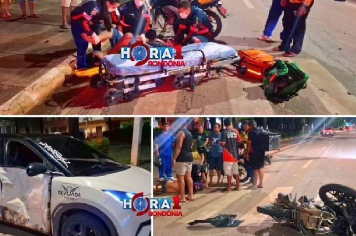 Motoboy fica gravemente ferido em acidente em Porto Velho