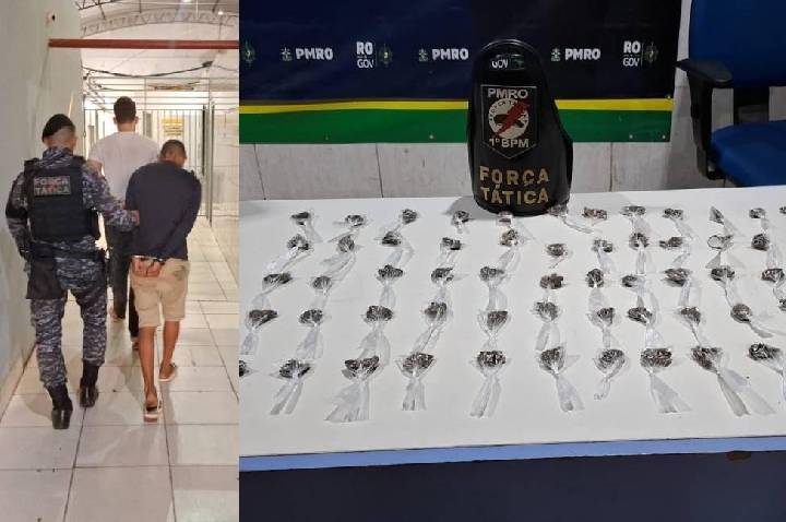 Motorista de aplicativo é preso e adolescente é apreendido com 60 porções de maconha no Centro de Porto Velho