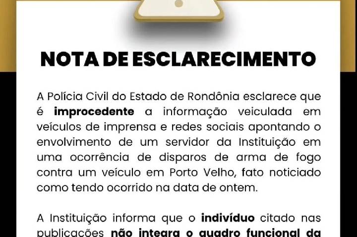 Polícia Civil nega envolvimento de servidor em ataque a tiros contra veículo