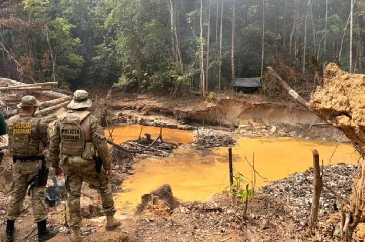 Polícia Federal e IBAMA desarticulam garimpo ilegal em terras indígenas no interior de Rondônia