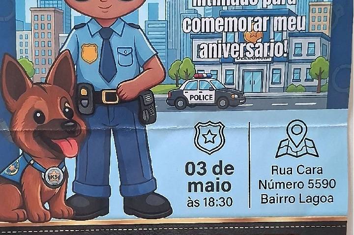 Polícia Militar atende a convite de criança e participa de festa de aniversário