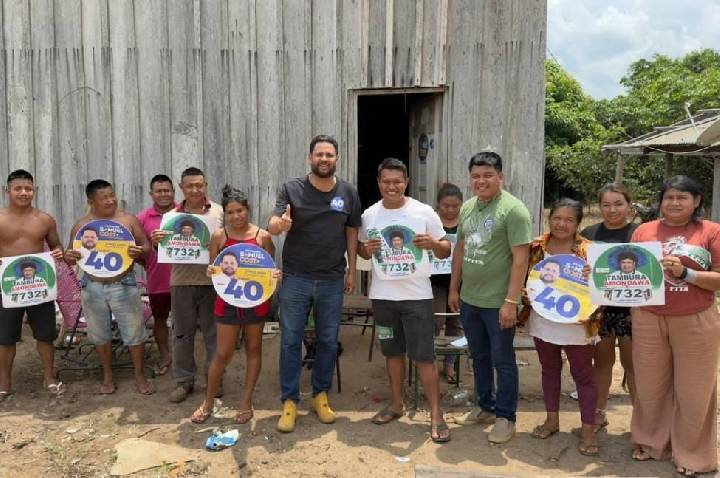 Samuel Costa é recebido por lideranças indígenas na Aldeia Karitiana Central e defende protagonismo dos povos originários