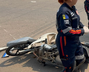 Caminhão baú atropela motociclista na Avenida 7 de Setembro em Porto Velho