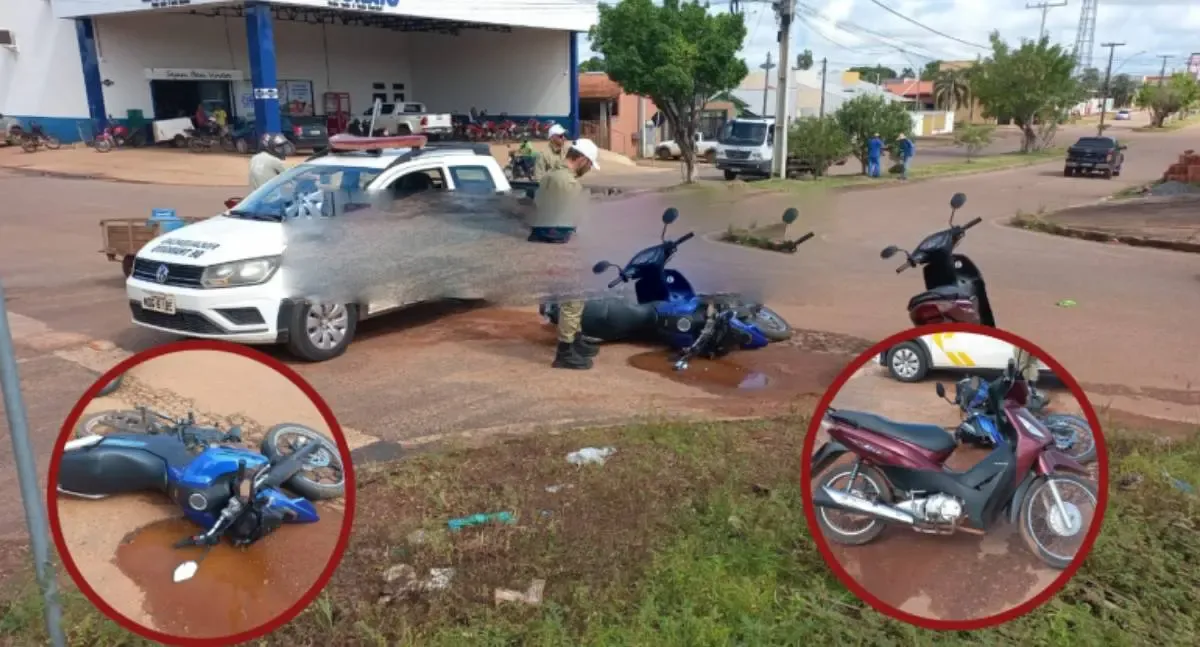 Acidente no bairro Boa Esperança: colisão entre motos deixa dois feridos em Rolim de Moura
