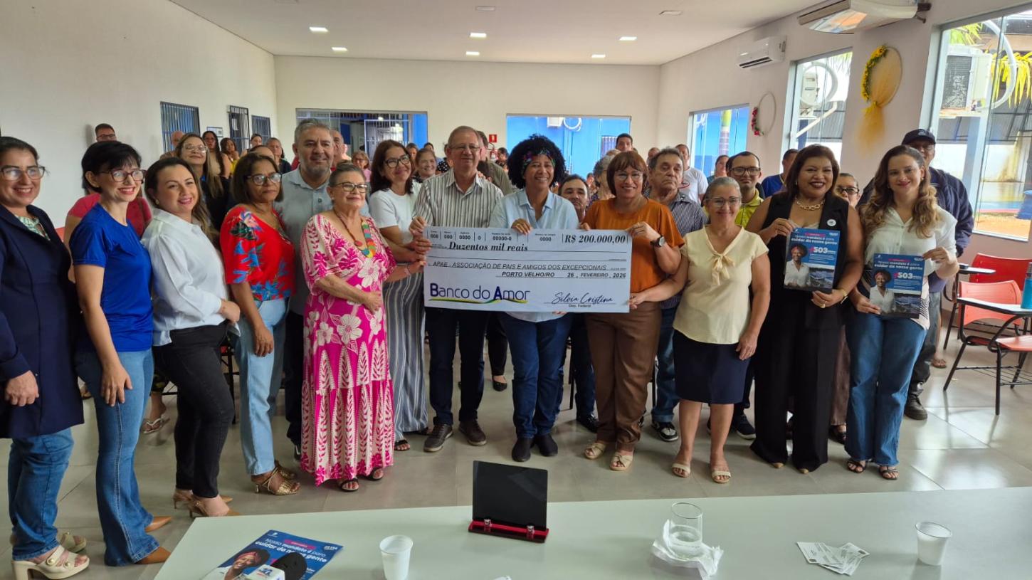 Apae de Porto Velho recebe R$ 200 mil em emenda da deputada federal Sílvia Cristina