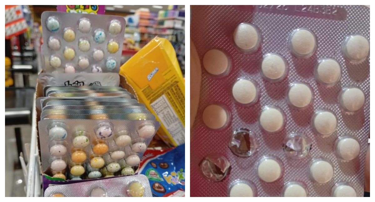 Embalagens de pastilhas parecidas com remédios colocam crianças em risco dentro de casa