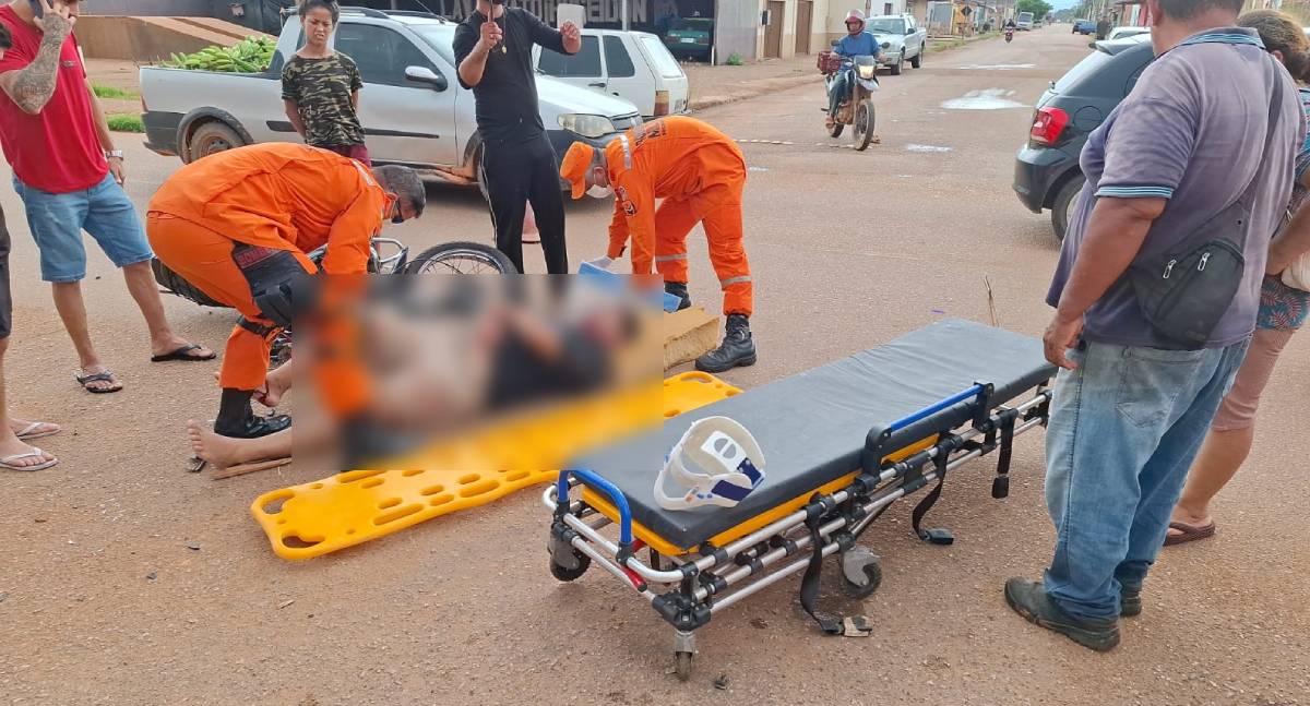 Motociclista fica em estado crítico após colisão com caminhão em Porto Velho