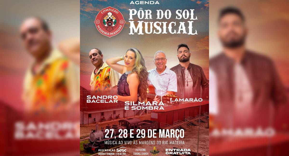 Pôr do Sol Musical anima Porto Velho no fim de semana