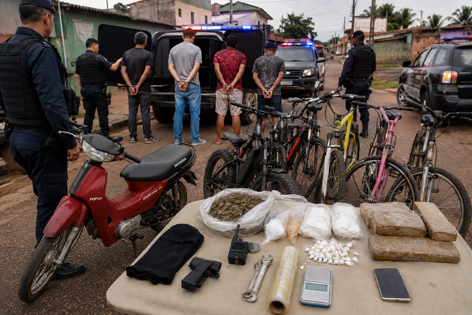 Vilhena – Operação em dois bairros termina com apreensão de drogas e recuperação de veículos furtados