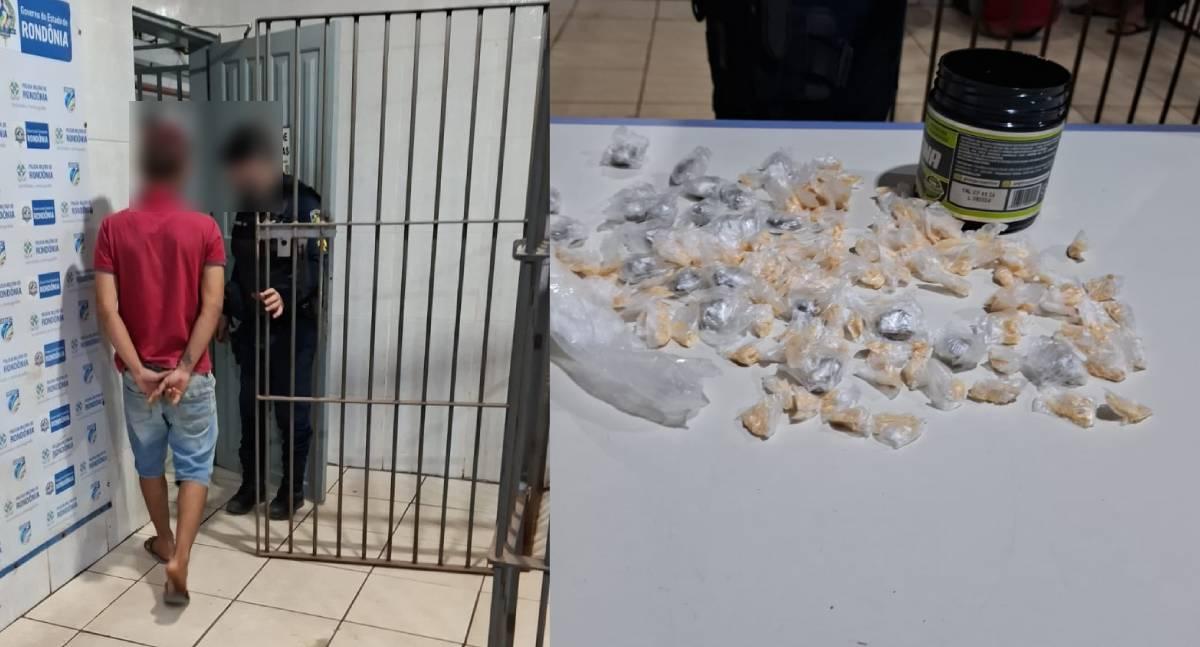 Polícia Militar prende jovem por tráfico de drogas em ponto de venda em RO