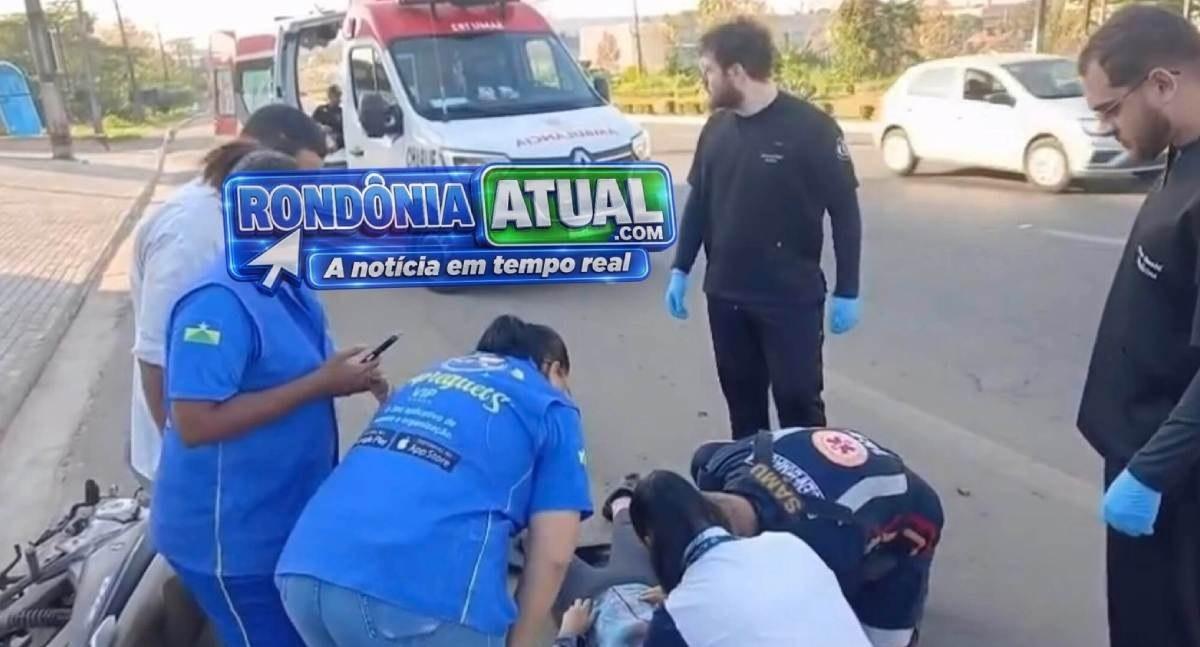 Acidente de trânsito deixa ciclista ferida depois de colisão com motoneta na BR-364
