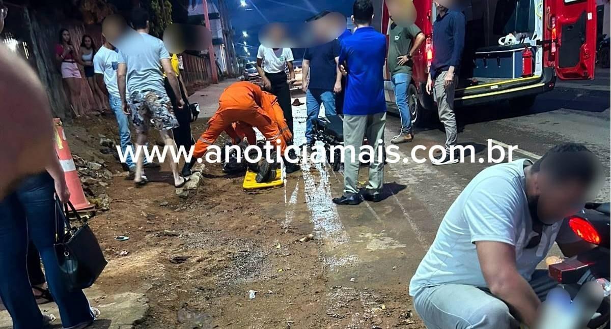 Acidente entre moto e picape deixa ferido em RO