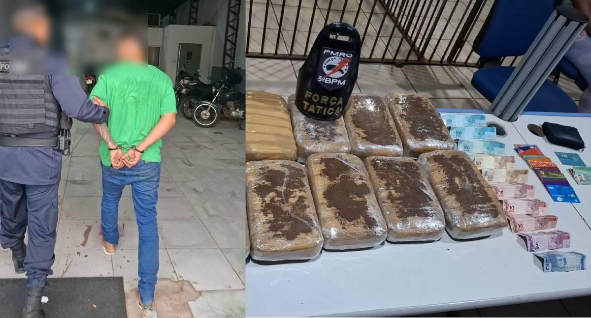 Força Tática prende suspeito com 11 tabletes de maconha em Porto Velho