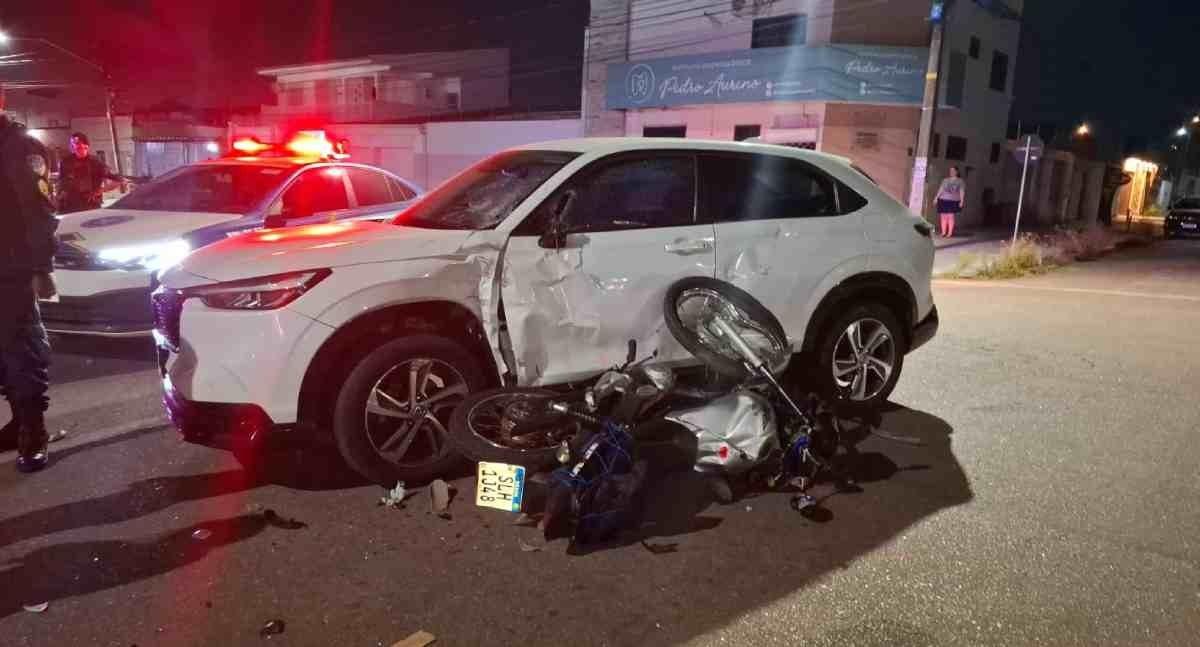 Motoboy fica em estado grave depois de colisão com HR-V em Porto Velho