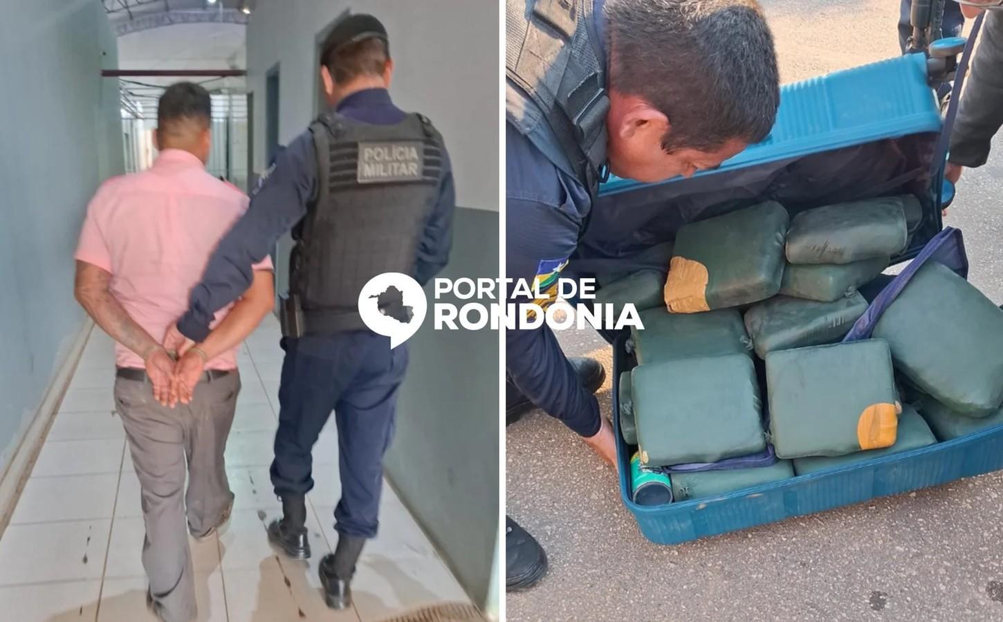 Motorista de ônibus da Eucatur é preso com 61 kg de drogas em Porto Velho